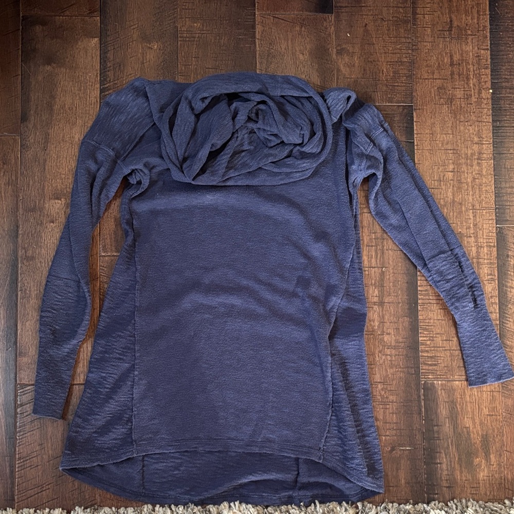 ruby moon Navy Knit Cowl Neck Top